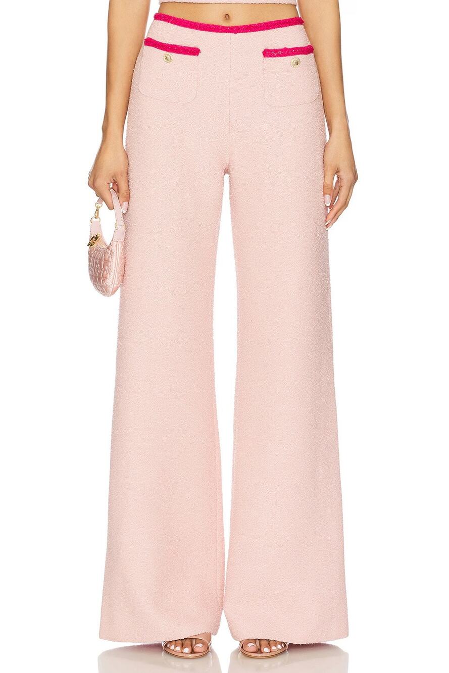 Amanda Uprichard Windsor Tweed Pants Sequin Wide Leg Preppy Cocktail Formal S